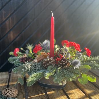Yultide Classic Candle Centrepiece